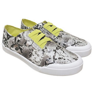 Sugar Women Forever Slip On Elastic Sneaker Size US 8.5M White Black Snake Print